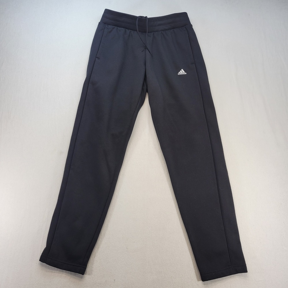 Adidas Sweatpants Mens Medium Black Athletic Fleece Lined Straight Leg Joggers